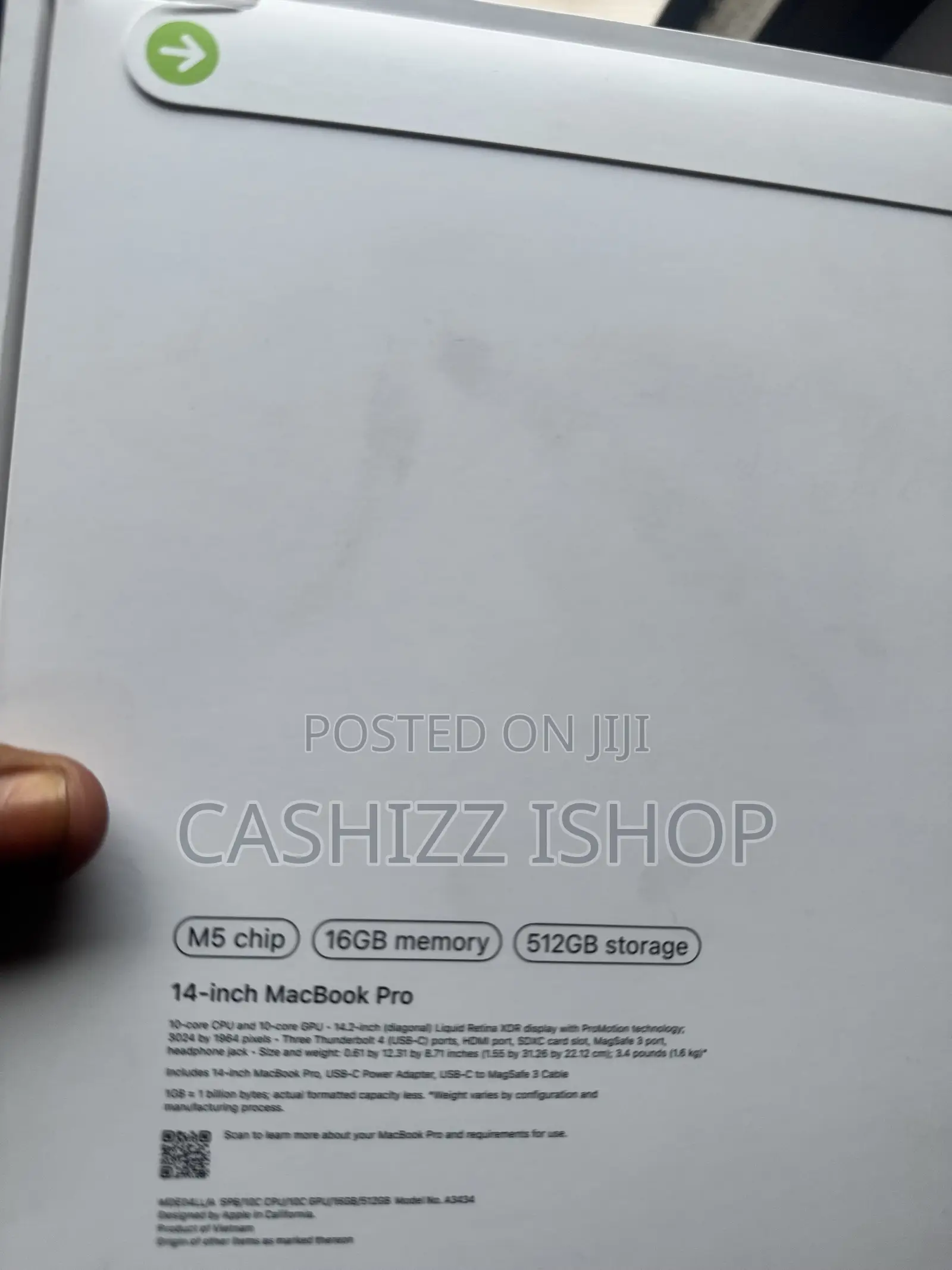 New Laptop Apple MacBook Pro 2025 M5 14-inch 16GB Apple M5 SSD 512GB