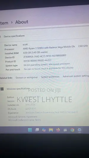 Laptop HP 255 G4 4GB AMD Ryzen 5 HDD 1T