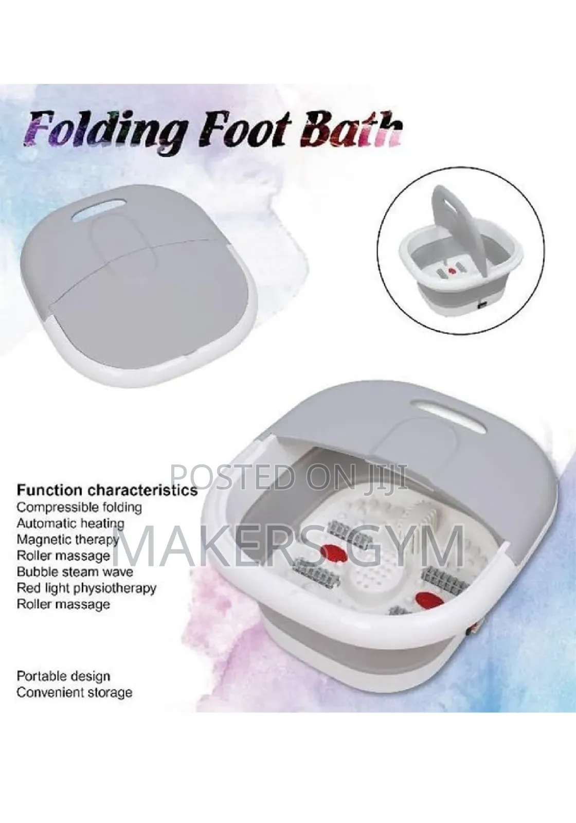 500w Folding Foot Bath 4 Rollers Massage, Bubble Steam
