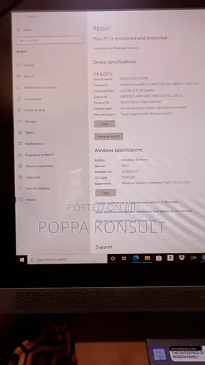 Desktop Computer HP AiO 22 12GB Intel Core i5 HDD 1T