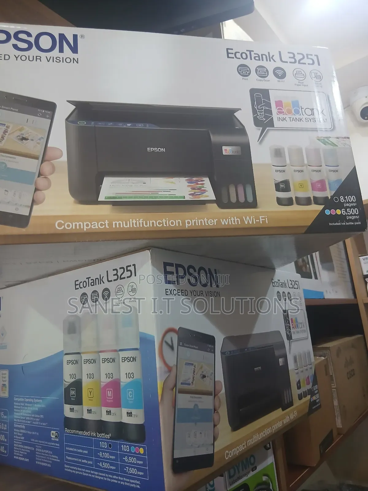 Epson Printer Ecotank L3251 Print Scan Photo Wirelsss