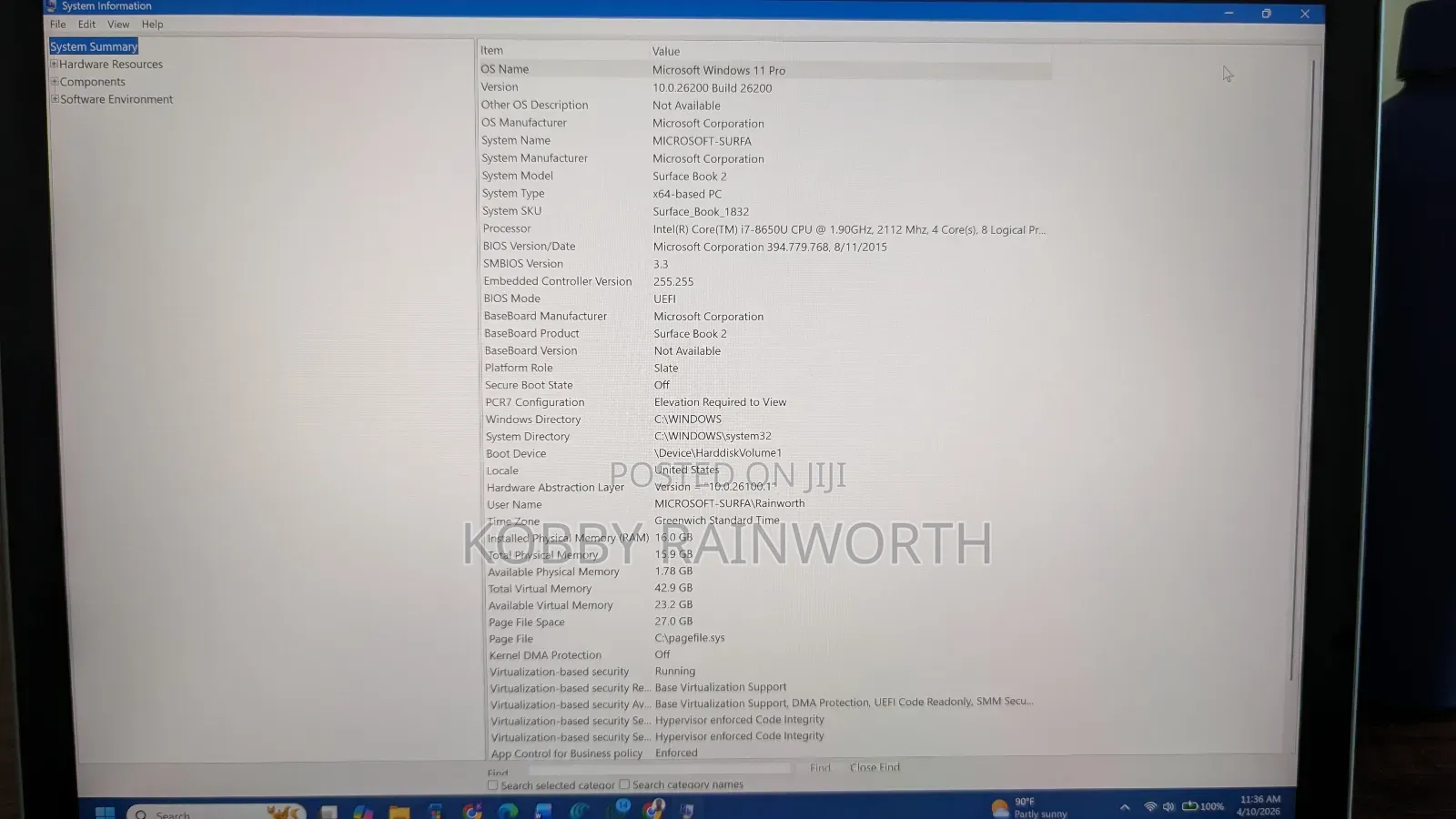 Laptop Microsoft Surface Book 2 16GB Intel Core i7 SSD 512GB