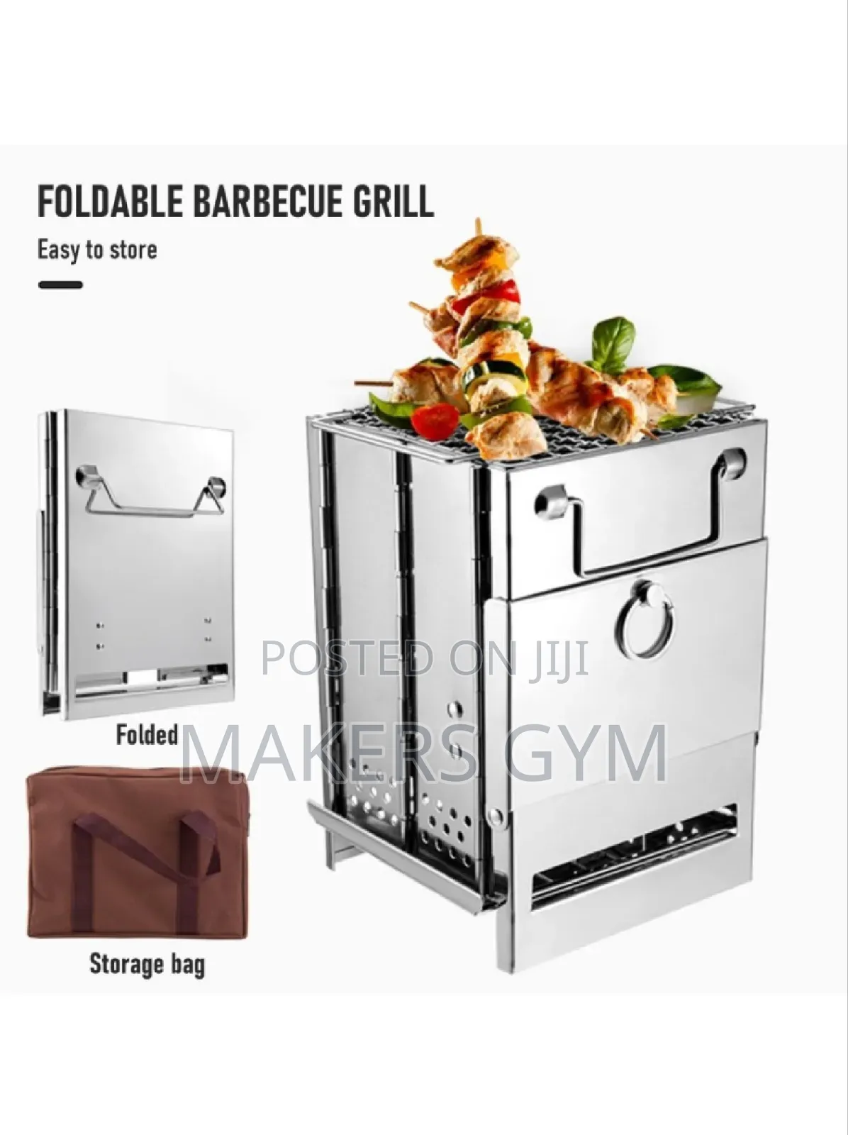 Wood Stove Charcoal Grill Stainless Barbecue for Camping Outdoor