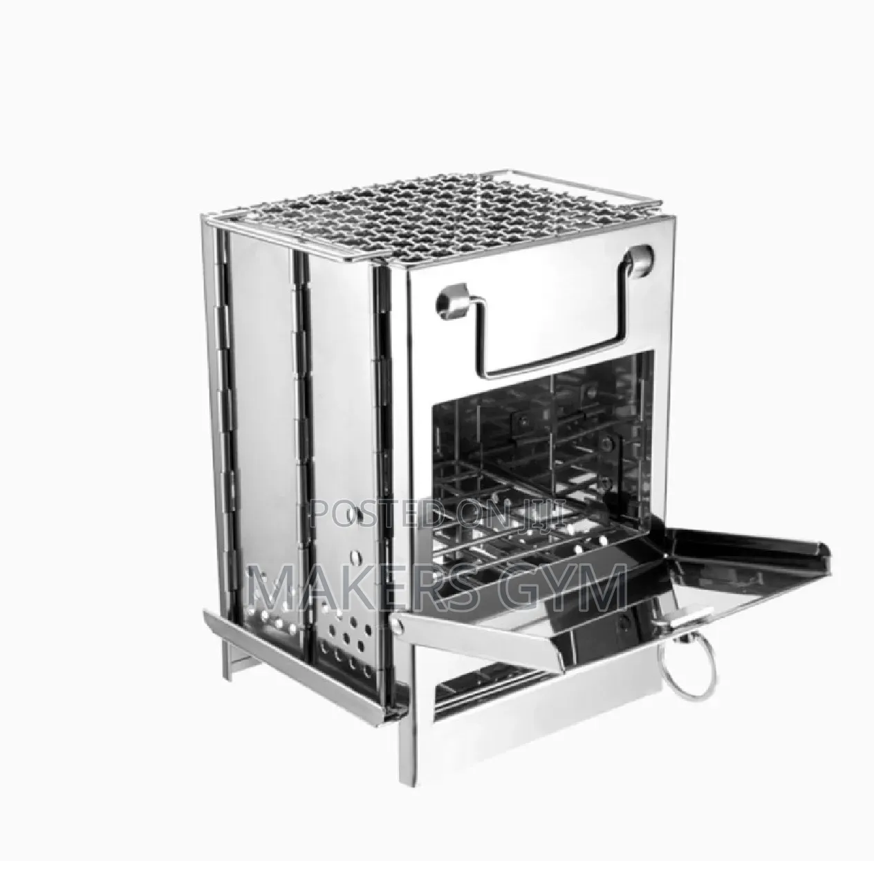 Wood Stove Charcoal Grill Stainless Barbecue for Camping Outdoor
