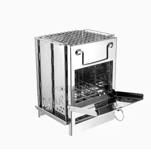 Wood Stove Charcoal Grill Stainless Barbecue for Camping Outdoor