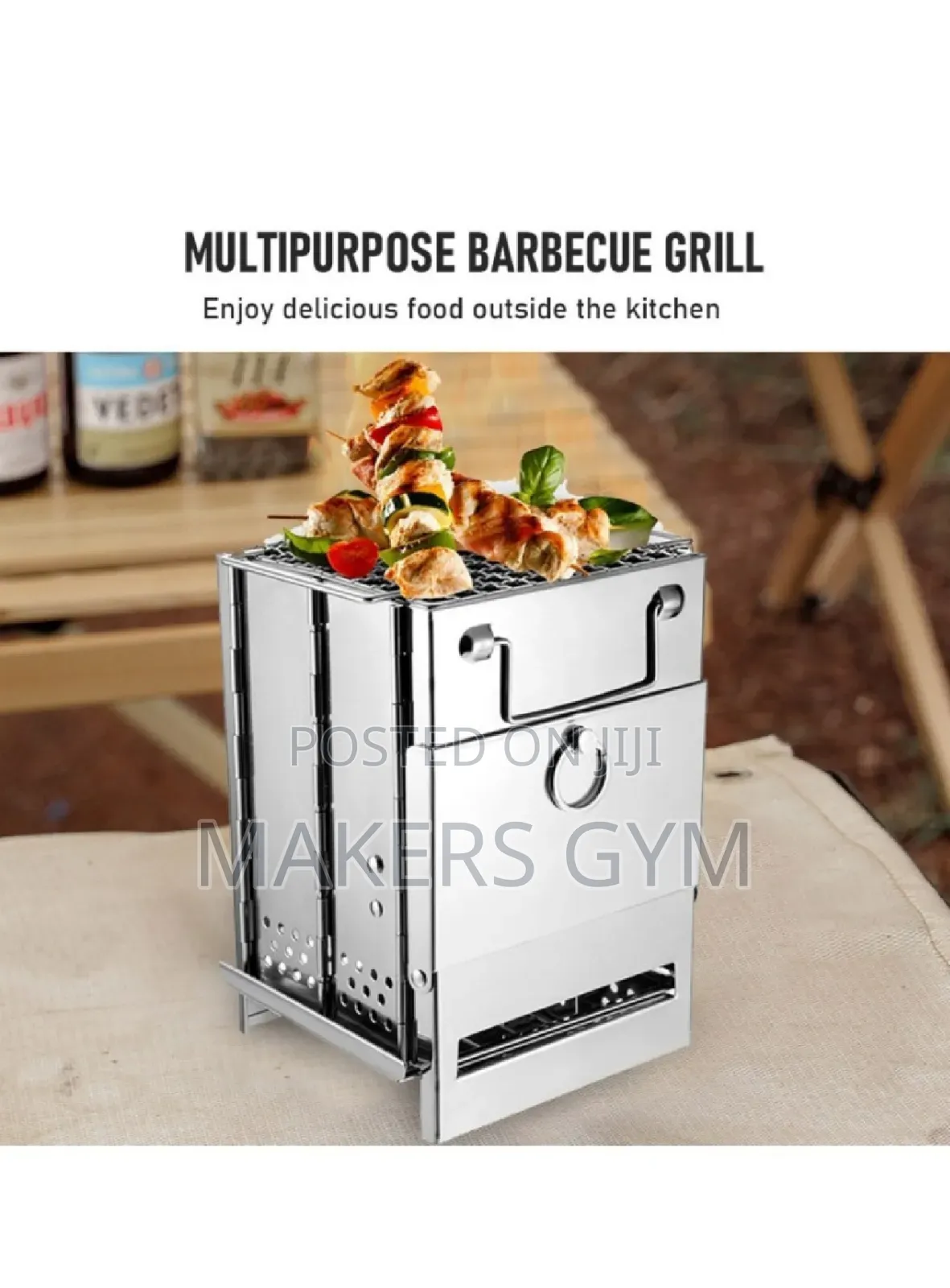 Wood Stove Charcoal Grill Stainless Barbecue for Camping Outdoor