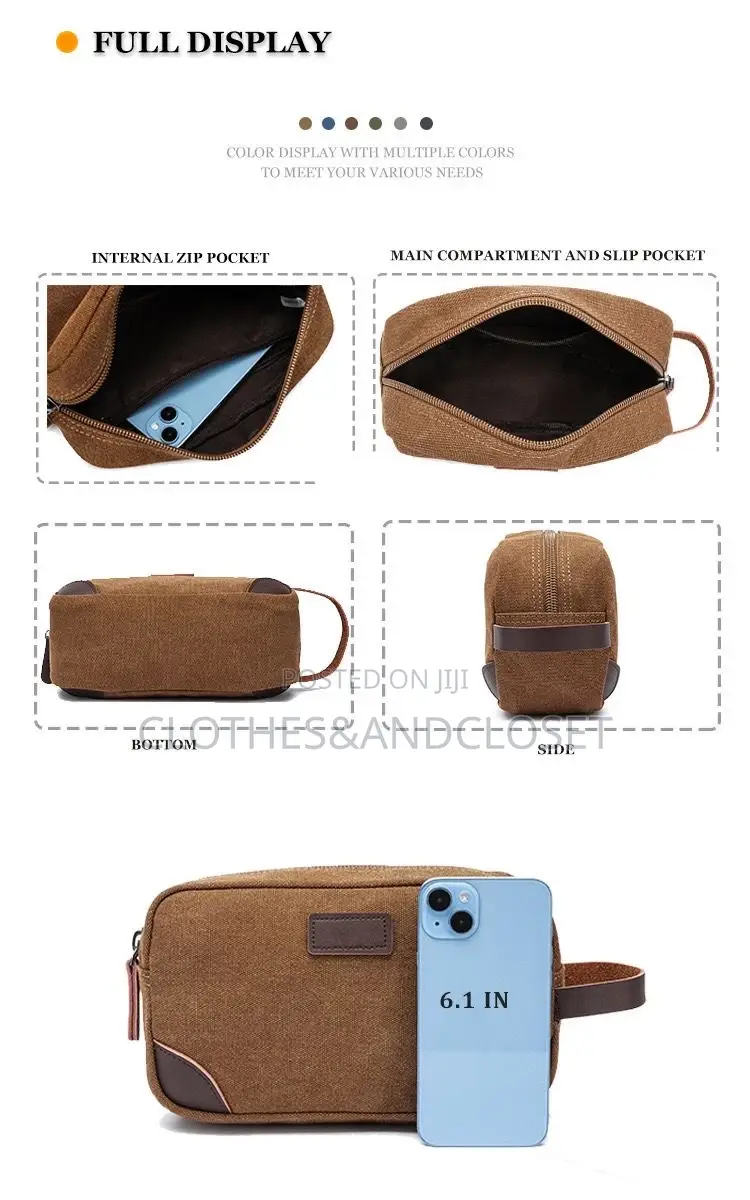 Canvas and Leather Storage Travel Bag