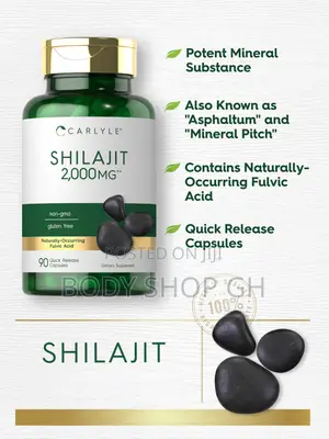 100% Pure Himalayan Shilajit Extract With Fulvic Acid, 90 Caps