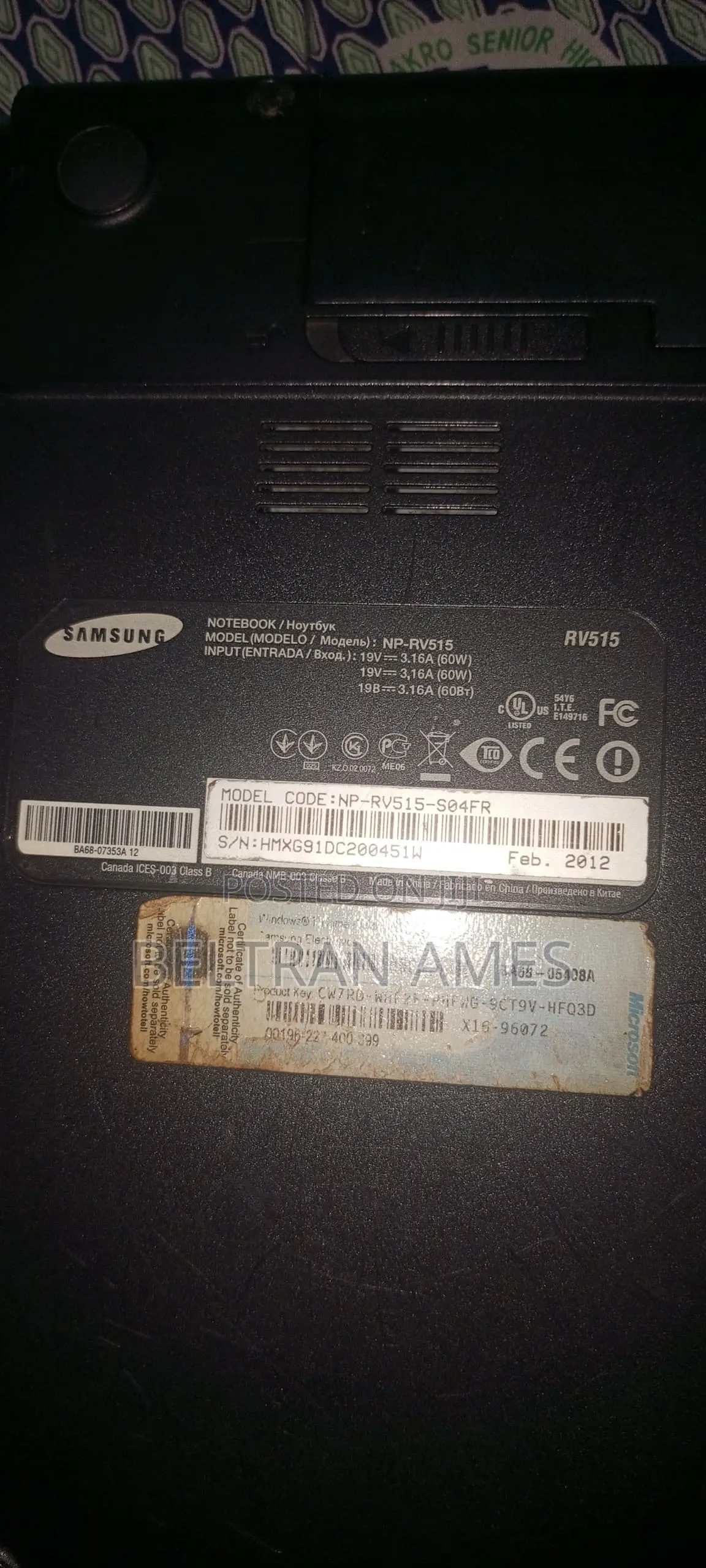 Laptop Samsung RV515 8GB Intel Core i5 HDD+SSD 128GB