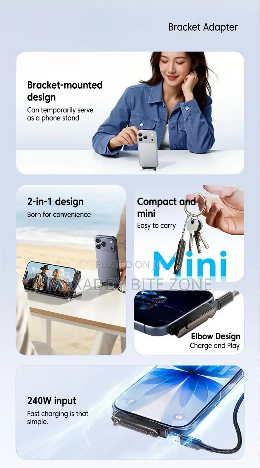 Type C Bracket Adapter for Phones and Tablets
