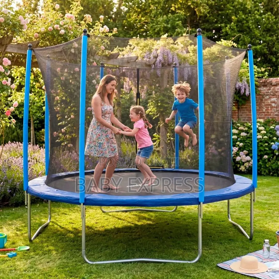 8ft Heavy-Duty Trampoline With Safety Net Ladder – Strong Safe