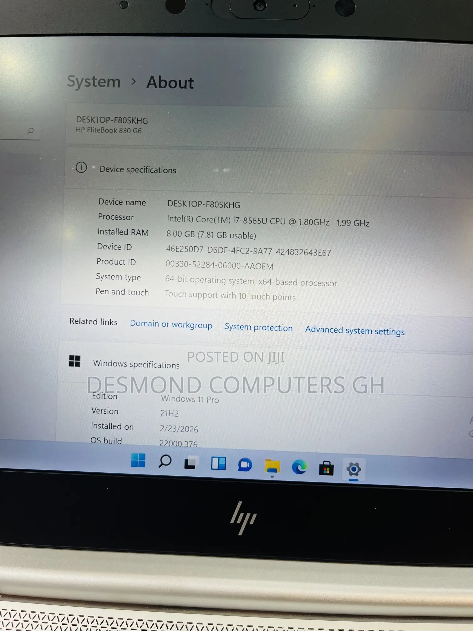 Laptop HP EliteBook 830 G6 8GB Intel Core i7 SSD 256GB