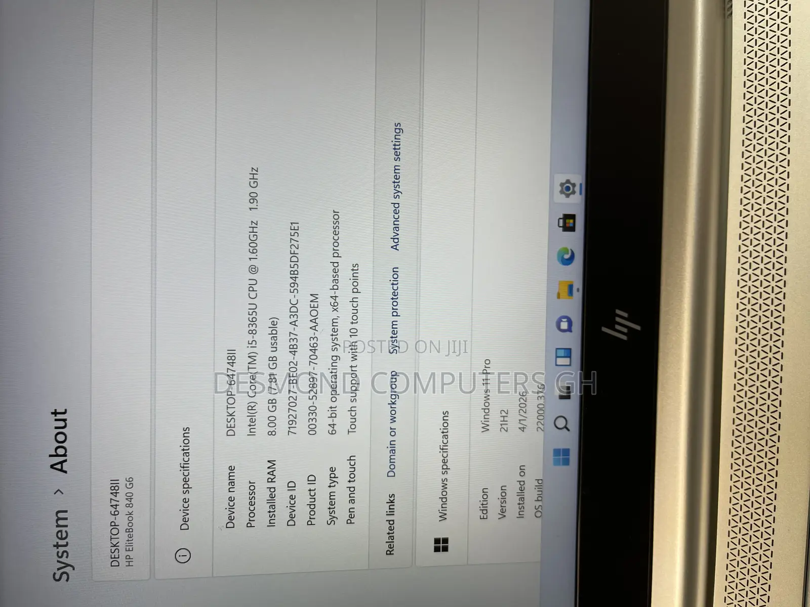 Laptop HP EliteBook 840 G6 8GB Intel Core i5 SSD 256GB