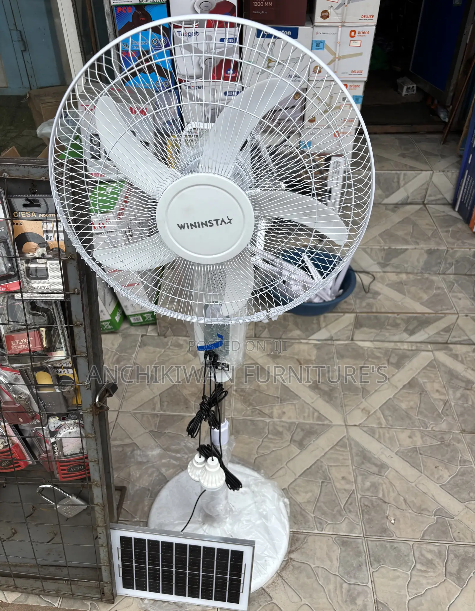 Wininstar Recheagerble Solar16inch Standing Fan Cash On Delivery