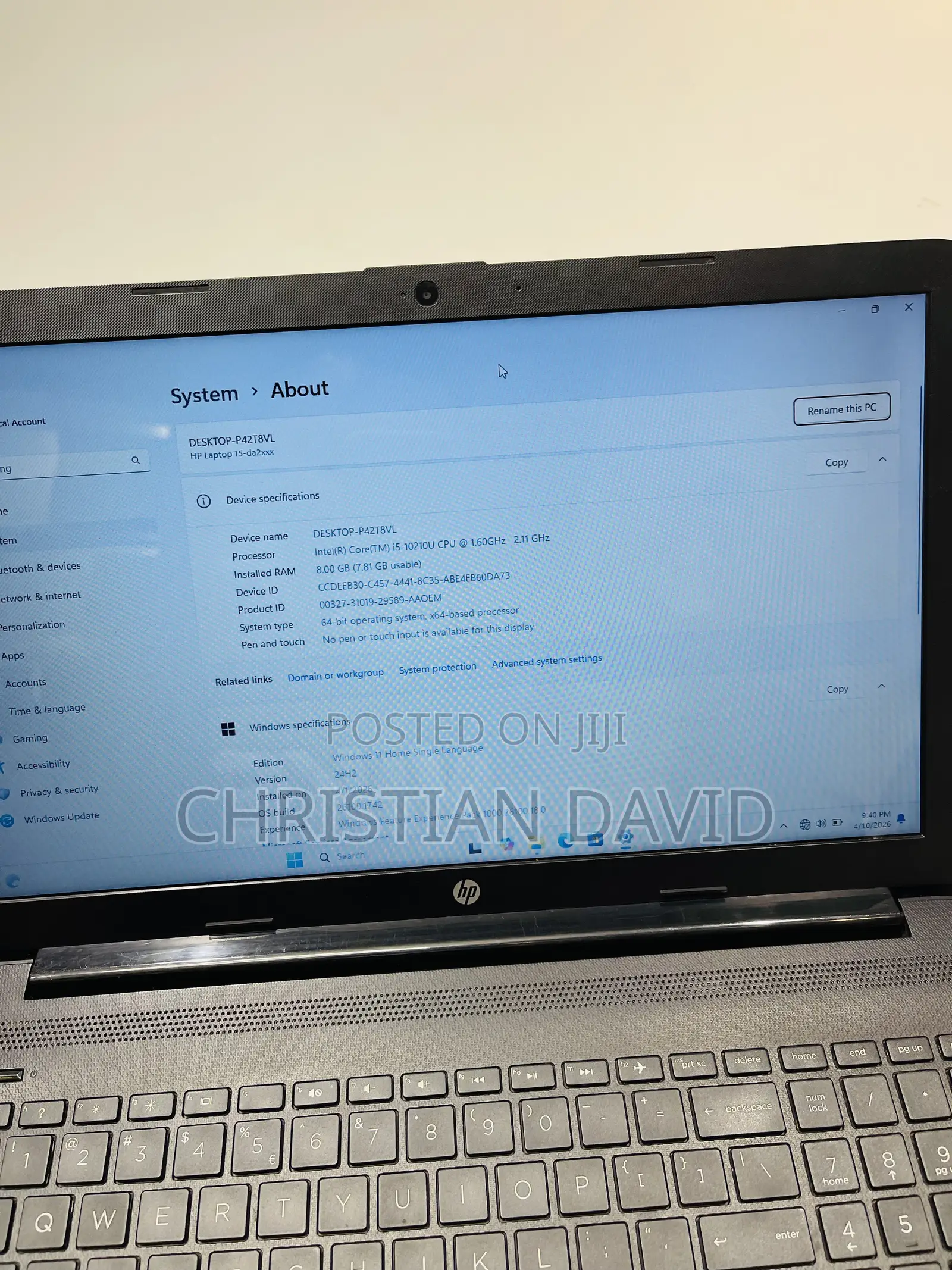 Laptop HP 15-dw3031 8GB Intel Core i5 SSD 512GB