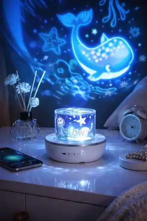 360° Rotating Galaxy Projector Lamp With Music Remote