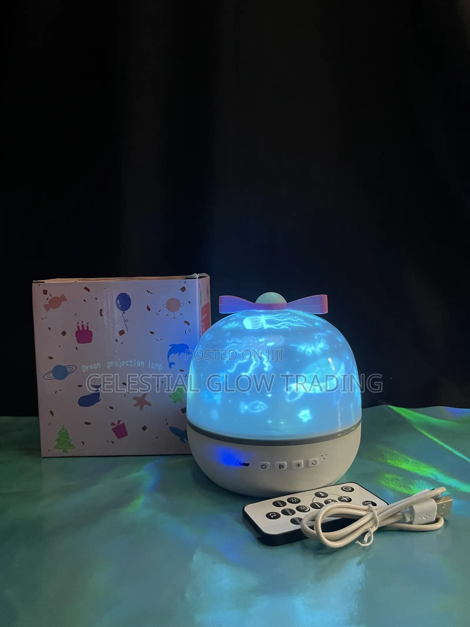 360° Rotating Galaxy Projector Lamp With Music Remote