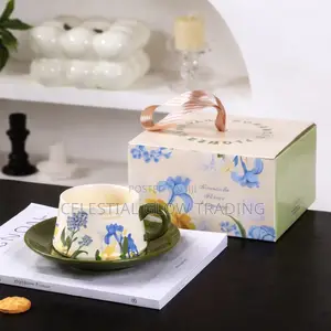 Elegant Ceramic Tea Cup and Saucer Floral Design