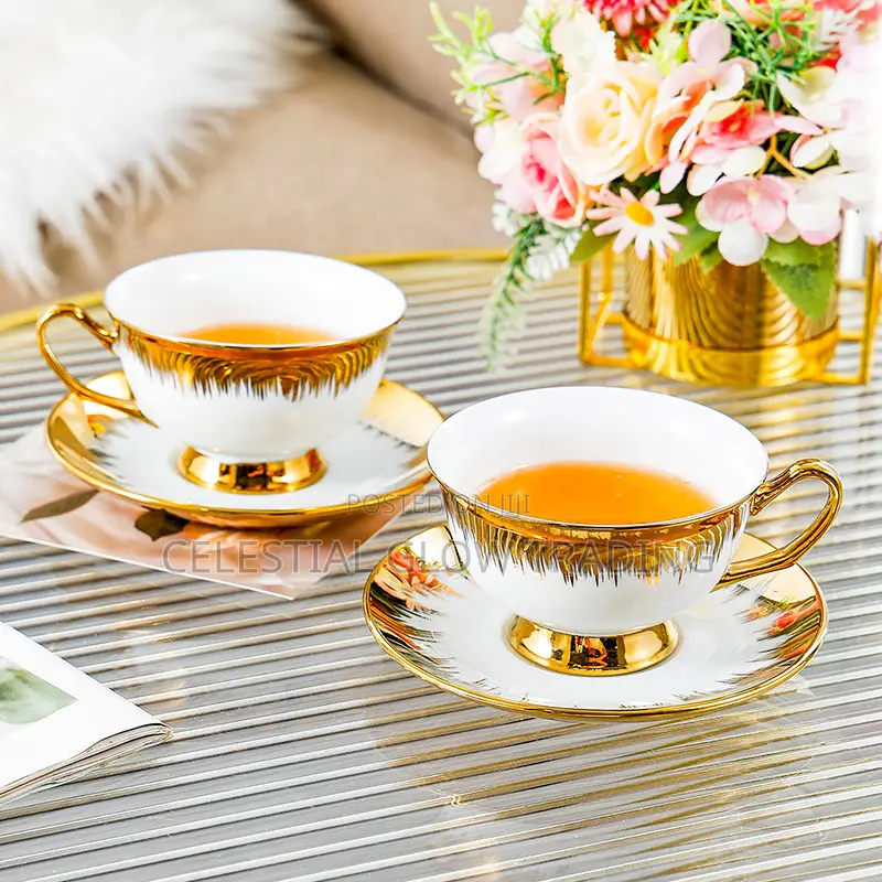 Royal Ceramic Tea Set Luxury Gold Design