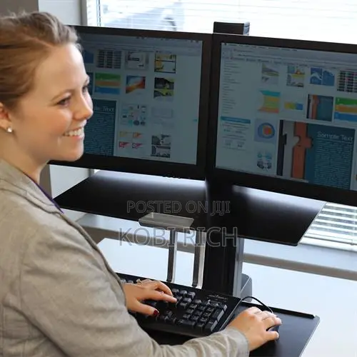 Ergotron Workfit-S, Sit-Stand Dual Workstation With Worksurface