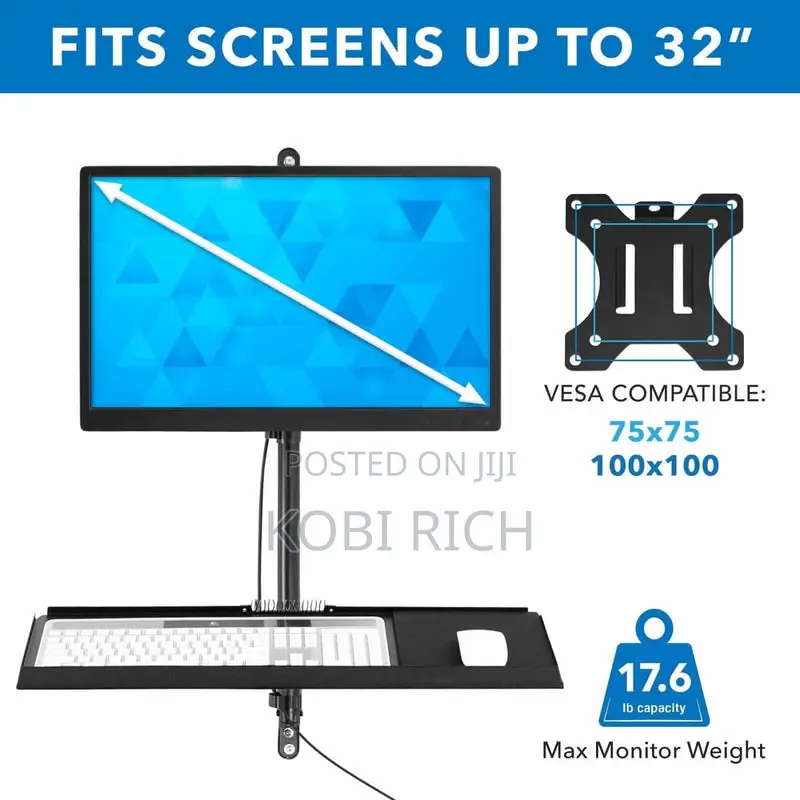 Mount-it Monitor And Cpu Wall Mount And Workstation