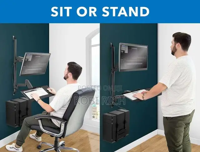 Mount-it Monitor And Cpu Wall Mount And Workstation