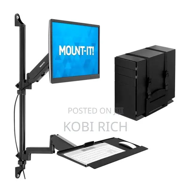 Mount-it Monitor And Cpu Wall Mount And Workstation