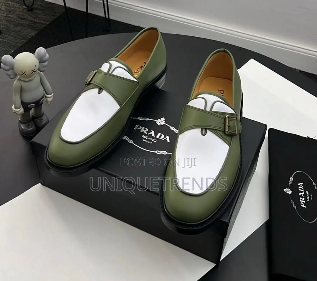 Executive Prada Milano Black and White Leather Loafers