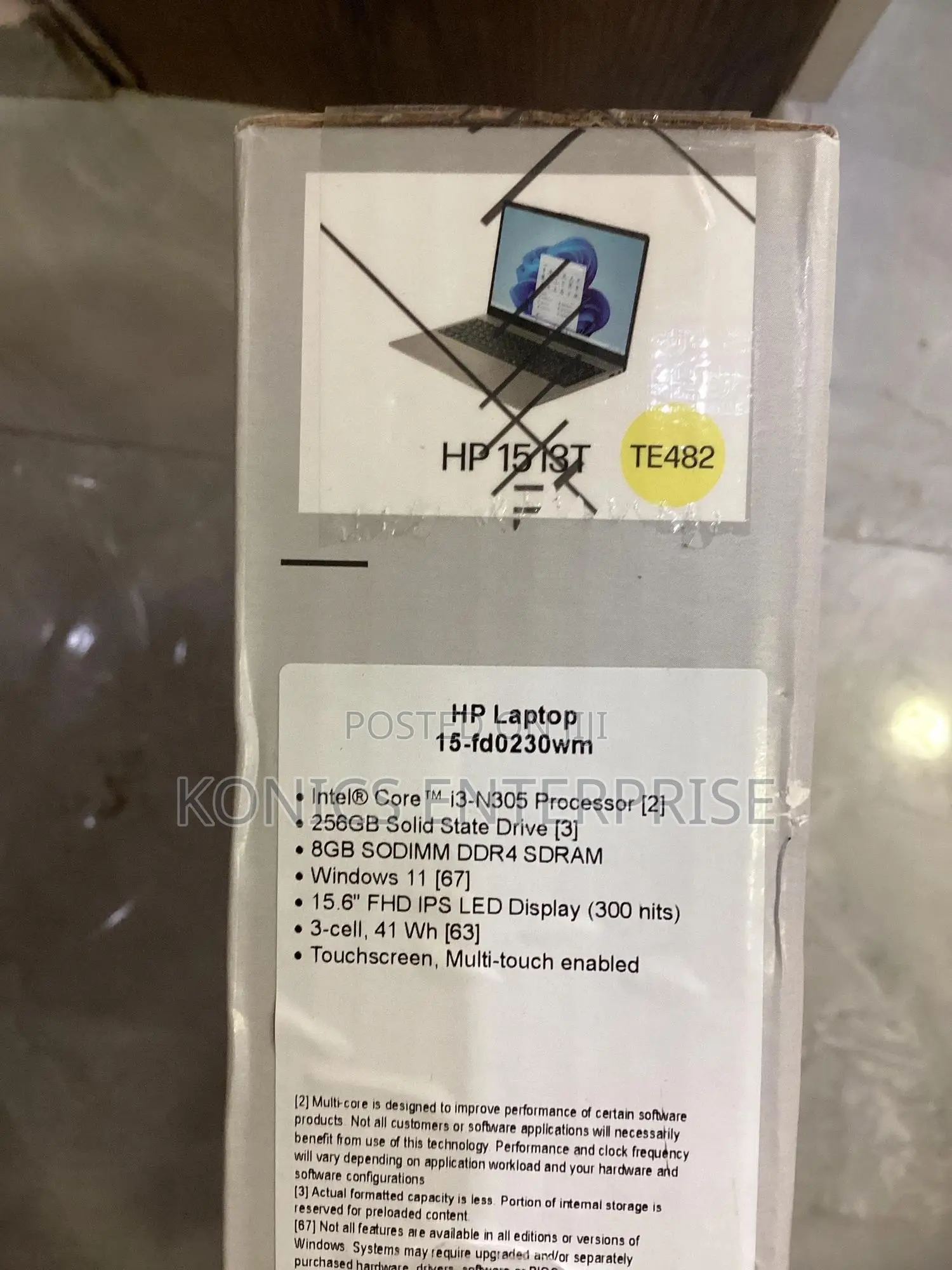 New Laptop HP 15 8GB Intel Core i3 SSD 256GB