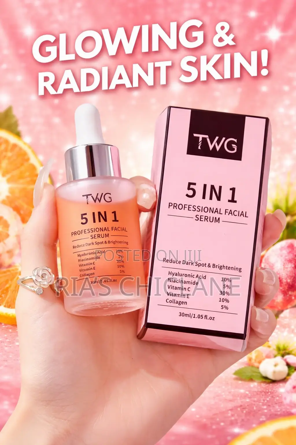 TWG Vitamins Serum. (Hyaluronic Acid, Niacinamide,Vitamin C, Collagen