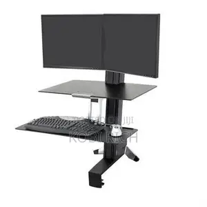 Ergotron Workfit-S, Sit-Stand Dual Workstation With Worksurface