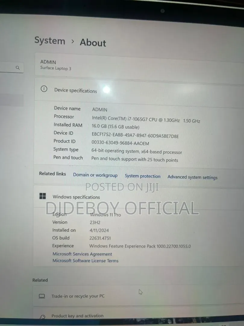 Laptop Microsoft Surface 3 16GB Intel Core i7 SSD 256GB