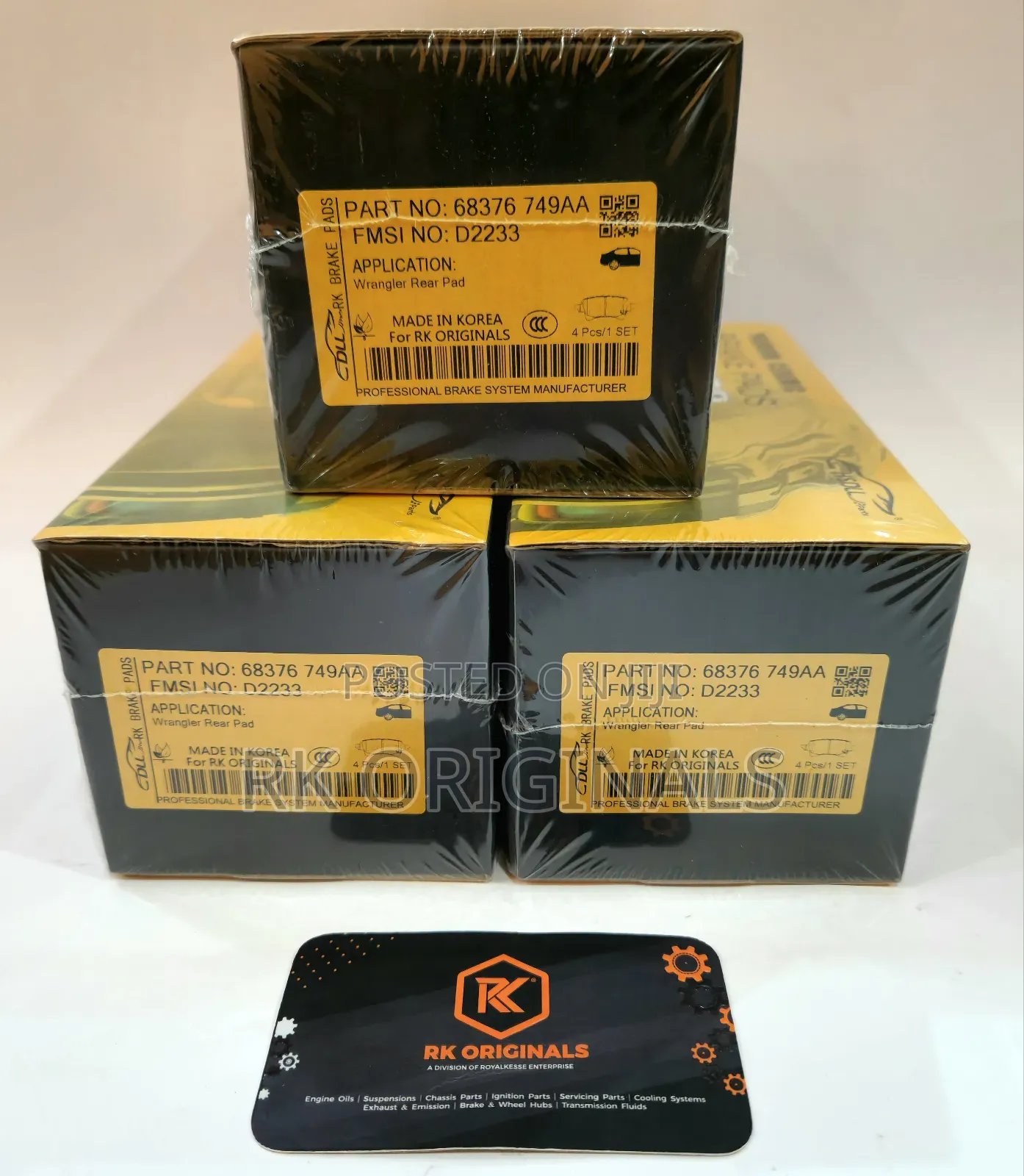 Wrangler/Gladiator 20-25 Ceramic Back Brake Pad From Korea .
