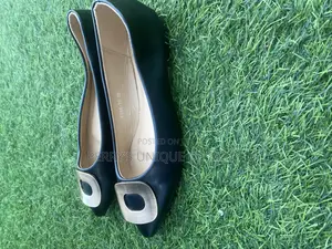 Midnight Luxe Buckle Flats - Black