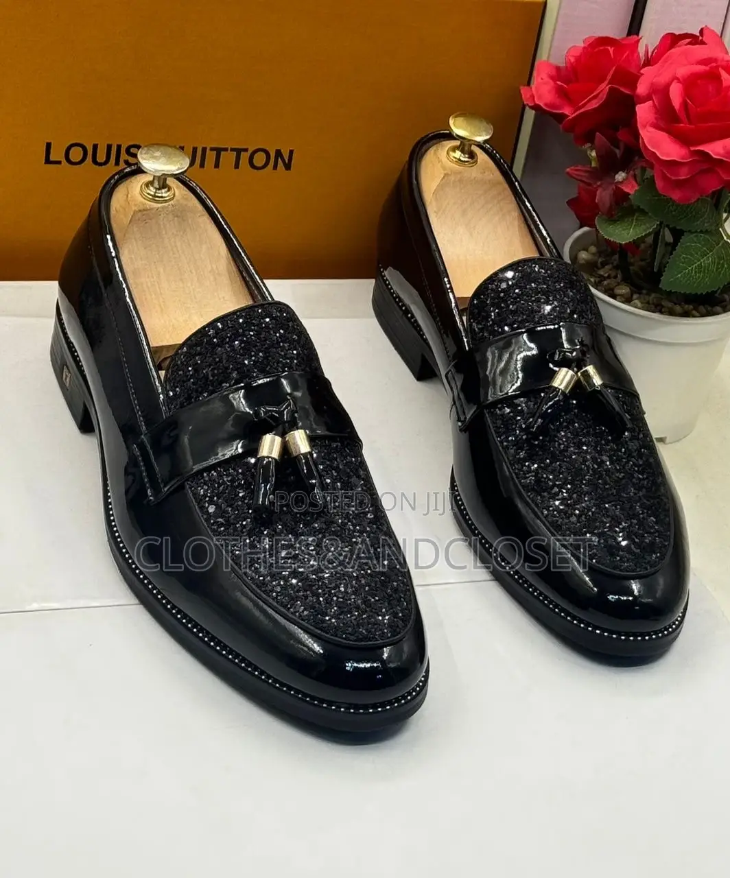 Black Men's Loafers Feature a Patent Leather