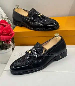 Black Men's Loafers Feature a Patent Leather
