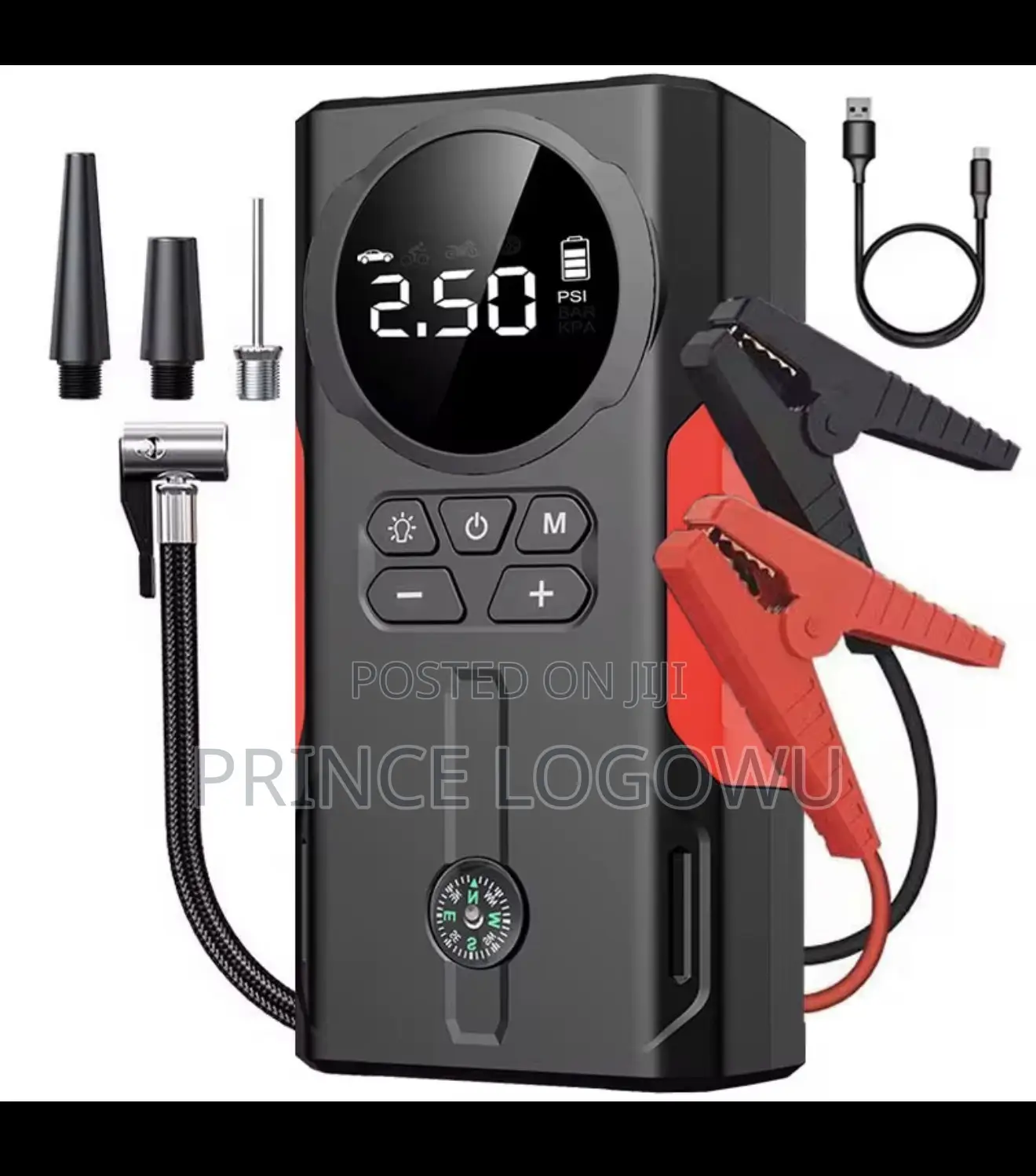 1800a Jump Starter 150 Psi Tire Inflator Portable Car Emergency Kit