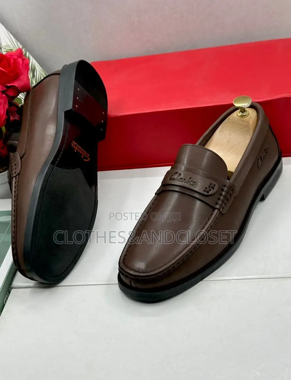 Men’S Brown Clark’S Leather Loafers