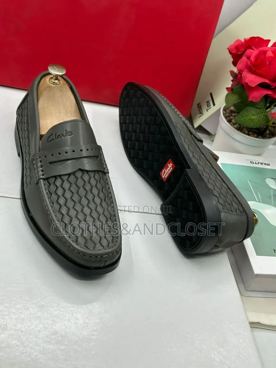 Clarks Woven Texture Loafers