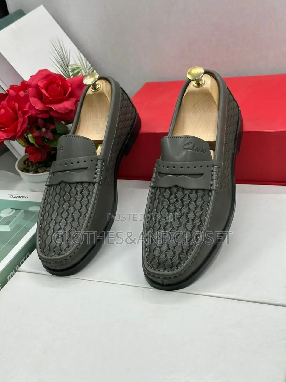 Clarks Woven Texture Loafers