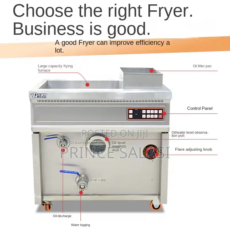 Oil-Water Commercial Large Capacity(60l) Gas(Electric) Fryer
