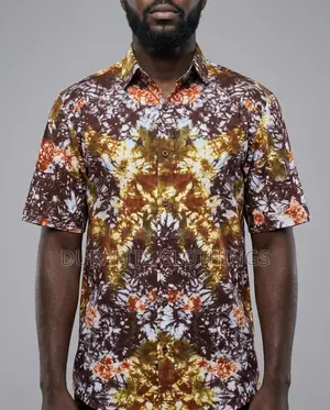 African Print Batik Shirt for Men - Hand-Dyed