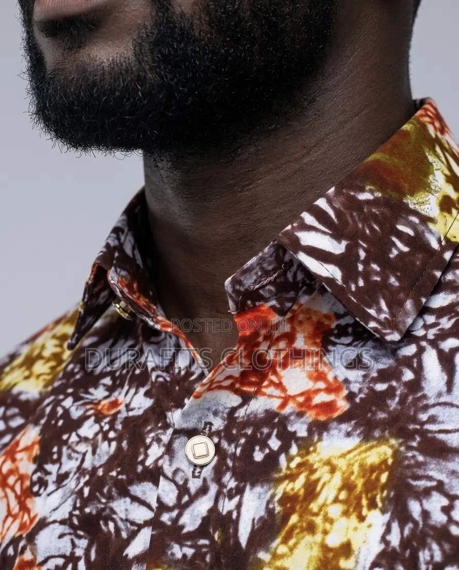 African Print Batik Shirt for Men - Hand-Dyed