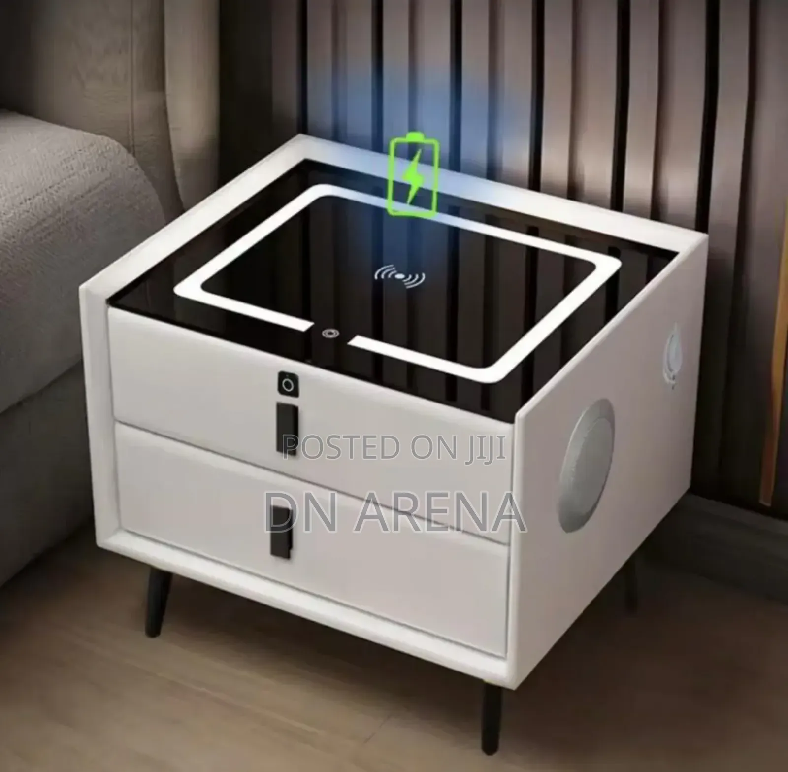 Smart Led Wireless Bedside Drawer Table +Speaker+ Charger+ Usb Port
