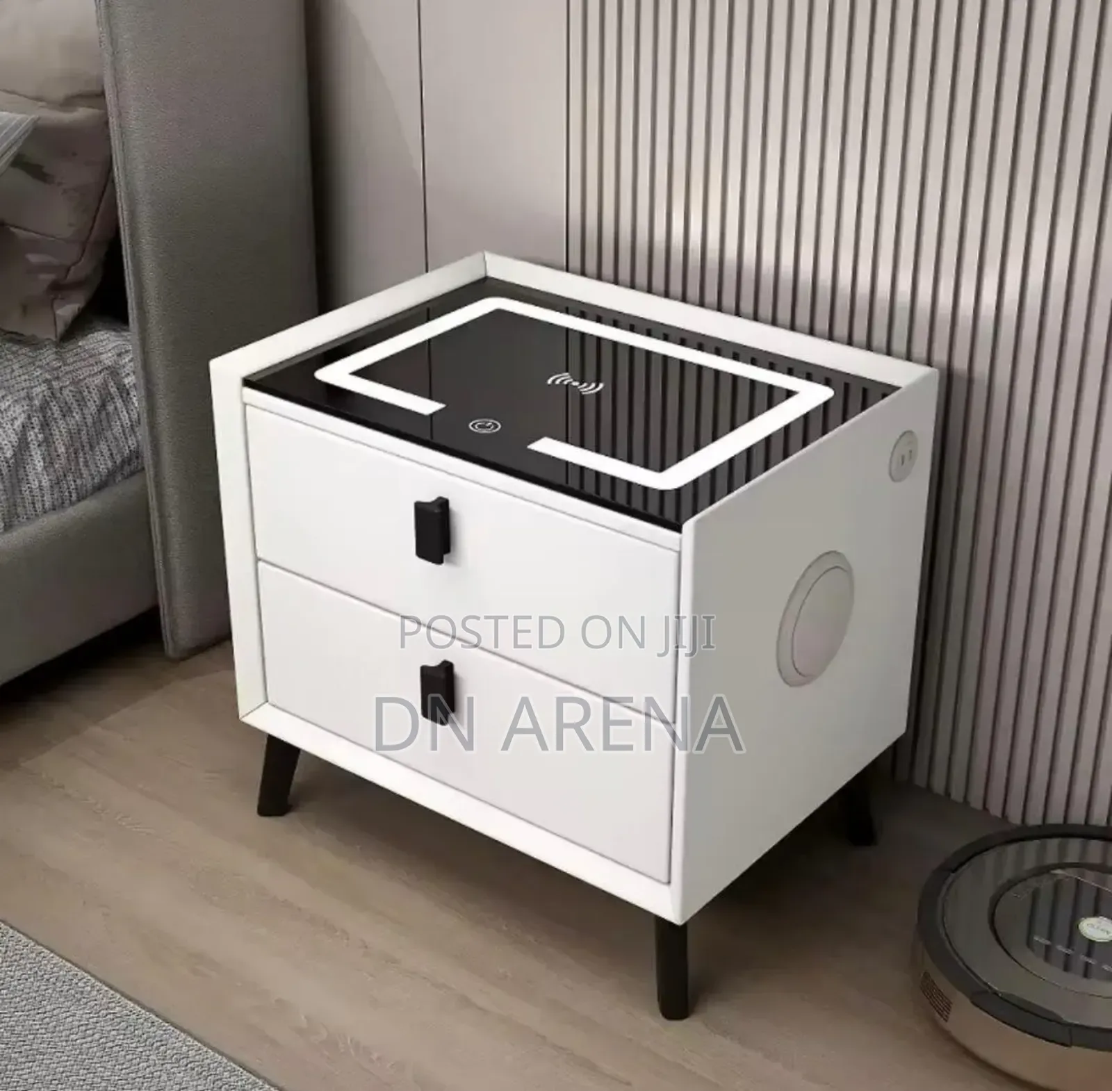 Smart Led Wireless Bedside Drawer Table +Speaker+ Charger+ Usb Port