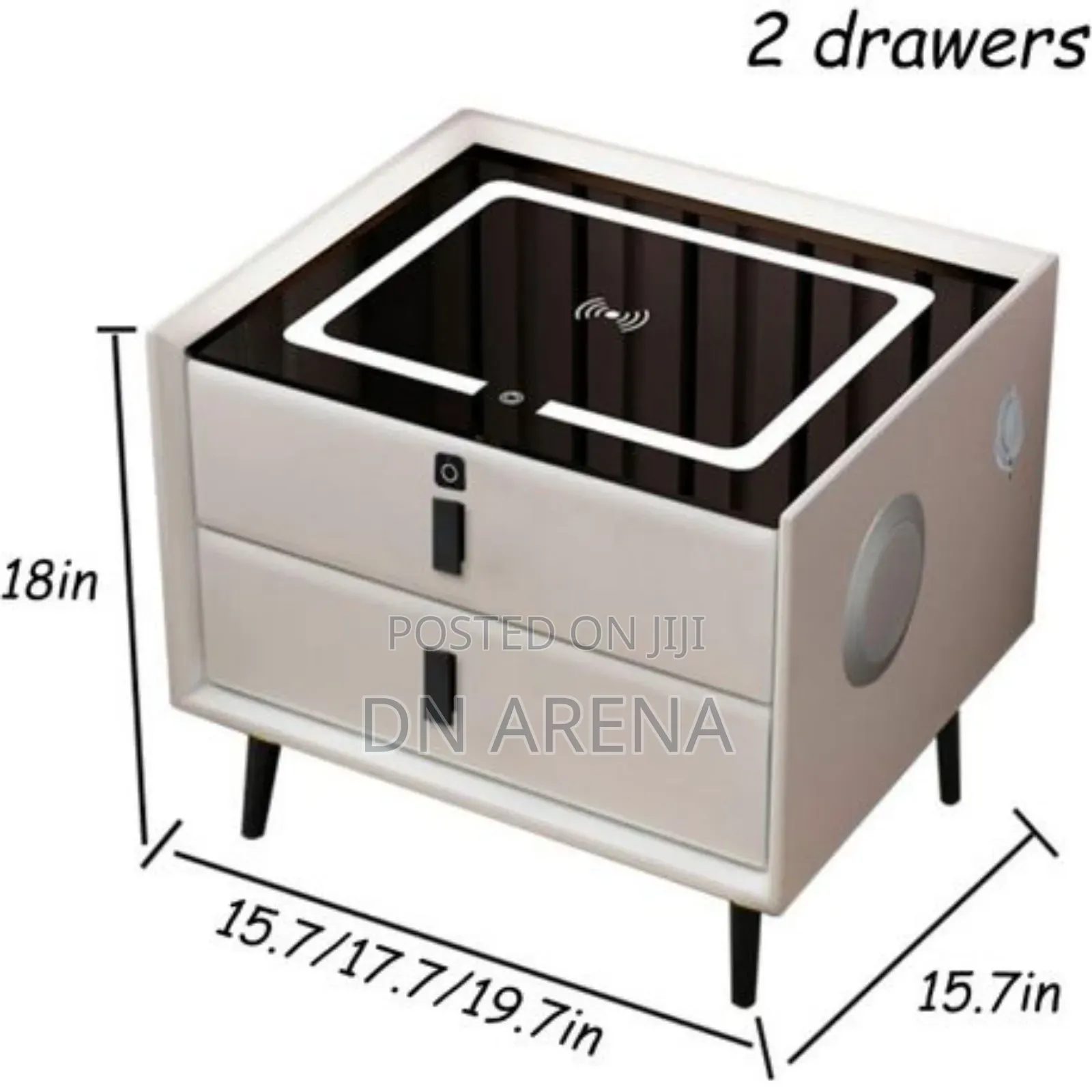 Smart Led Wireless Bedside Drawer Table +Speaker+ Charger+ Usb Port