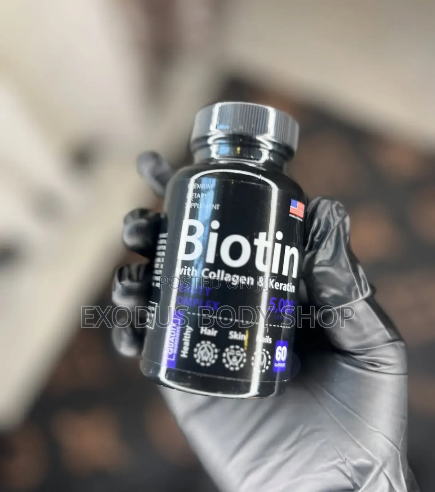 Biotin With Collagen and Keratin (15000mcg) for Hair, Skin Nails