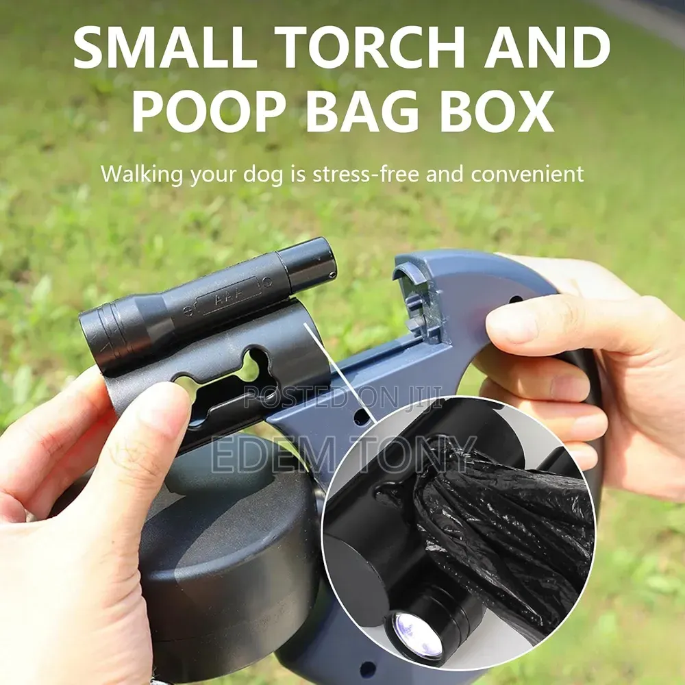 Double Retractable Dog Leash for Two Dogs, Led Light - S/M Dogs