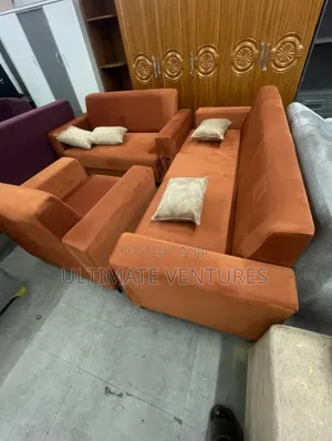 3-Piece Terracotta Orange Sofa Set