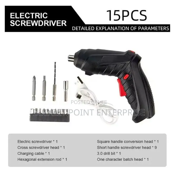 Rechargeable Mini Cordless Screwdriver 15 Set Tool